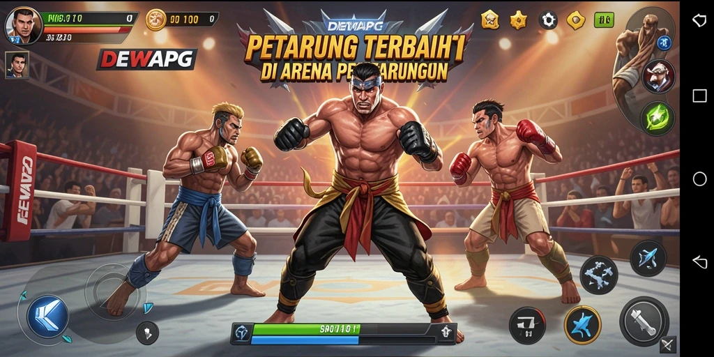 Tampilan seru pertarungan di DEWAPG dengan karakter beraksi.